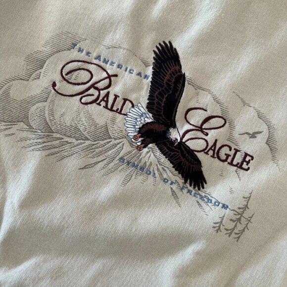 Vintage Clearwater Creek Bald Eagle American Logo Embroidered Sweatshirt 2XL XXL - Picture 6 of 9